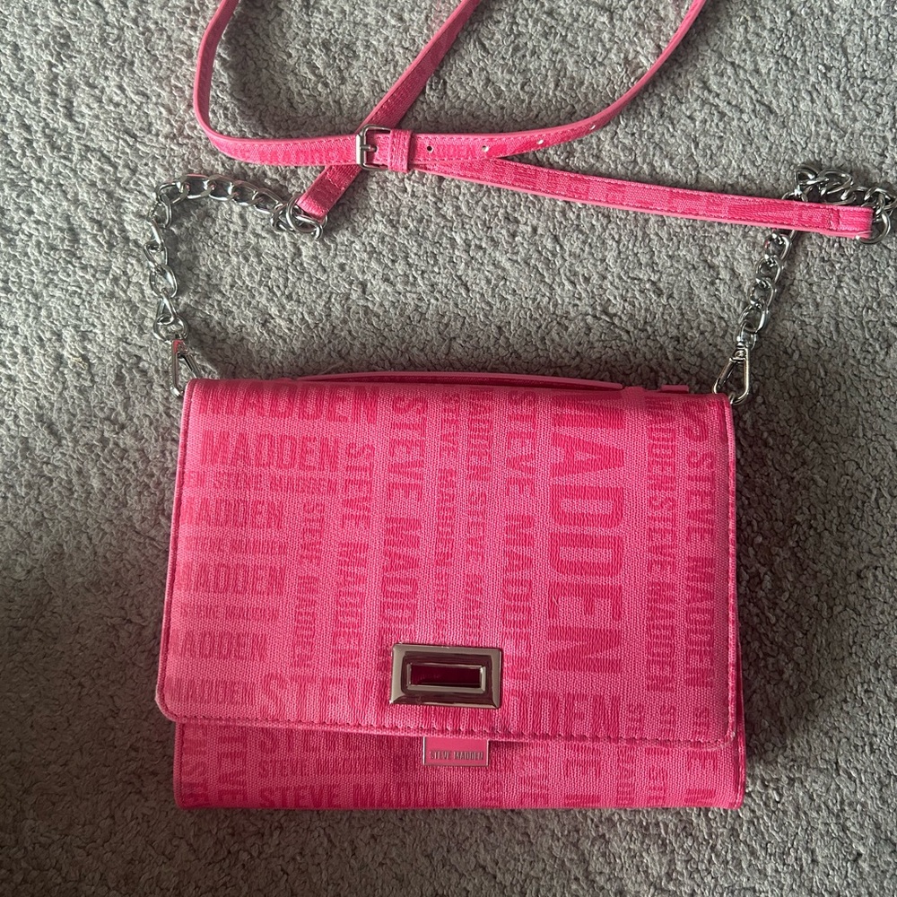 Steve Madden Hot Pink Logo Crossbody Bag